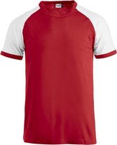 Clique Raglan-T 029326 - Red/Wit - L