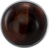 Quiges - Dames Click Button Drukknoop 18mm Natuursteen Bruin - EBCM217