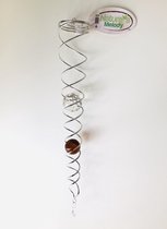 Nature's Melody  Spinner Wind Spinner Kristal staart 50cm met Amber kl. glazen kogel van 4cm & facet geslepen glazen kogel van 5cm ,wind vanger, Twister , spiraal Feng Shui