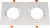 LED line Inbouwspot - Dubbel - Vierkant - Kantelbaar - 180x25 mm - AR111 Fitting - Wit Mat