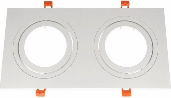 LED line Inbouwspot - Dubbel - Vierkant - Kantelbaar - 180x25 mm - AR111  Fitting - Wit Mat | bol.com