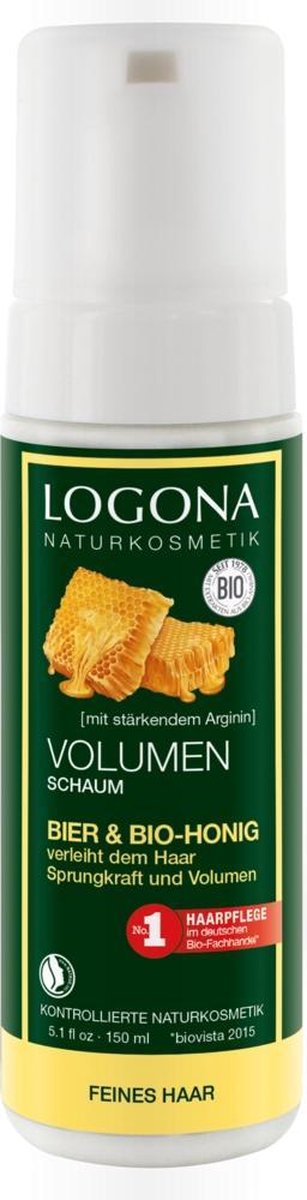 LOGONA Mousse Volume Bière & Miel Bio - 150 ml - Natuurlijke Haarverzorging