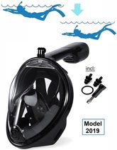 IMPAQT Duikmasker S/M - Full face duikbril met snorkel - snorkelset zwart - snorkelmasker