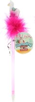 Toi-toys Lama Pen Met Veren Roze 22 Cm