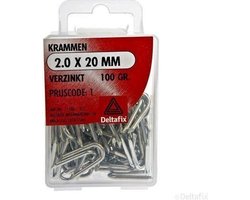 krammen verzinkt 2.0x20mm 100 gram