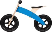Broozzer luxe houten loopfiets 2 in 1 CARBON FIBRE met ABEC 9 lagers en SPECIAAL gevulde rubberen luchtwielen 12 inch Blauw