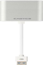 Cadyce USB 3.0 naar VGA Adapter | Full HD Beeldkwaliteit | Audio Support | Plug & Play | Compact & Stijlvol Design | Zilver