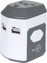 Bo-Trail Reisstekker - Wereldstekker - Met 2 USB poorten