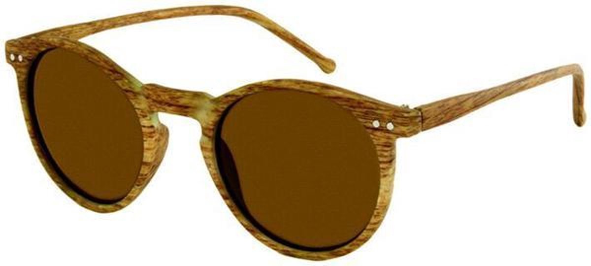 Zonnebril Rond Houtlook 3