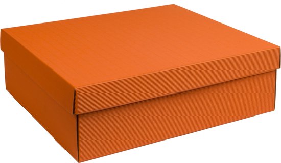 Boîte de luxe avec couvercle en carton ORANGE 45x40x14cm (35 pièces) | bol