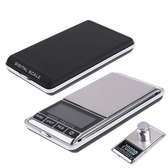 Digitale Mini Pocket Keuken Precisie Weegschaal - 0,01 MG tot 200 Gr - AA Commerce