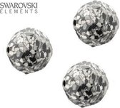Swarovski kristal, ronde facetkralen 10mm (5000) ceramics zwart/wit. Verkocht per 12 stuks