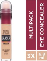 Maybelline Eraser Eye Concealer - Nude - 3 stuks Voordeelverpakking