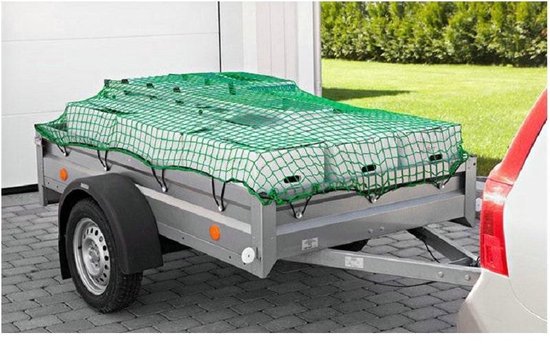 Foto: Premium aanhangernet met elastisch koord 150x270cm zware kwaliteit aanhangwagen net afdeknet afdekzeil aanhangwagennet aanhanger net bavepa