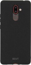 Azuri flexibele cover met zand textuur - zwart - voor Nokia 7 plus
