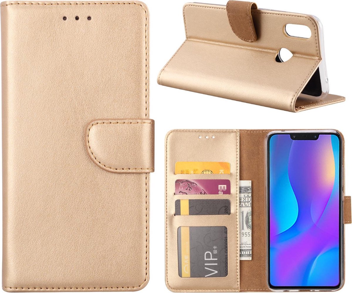 Huawei P Smart Plus Hoesje Goud met Pasjeshouder