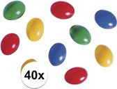40x pasen versiering gekleurde plastic paaseieren - Paasdecoratie/ Paasversiering