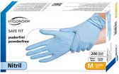 Hygonorm wegwerp nitril poedervrij handschoenen blauw 200 stuks maat M - latex vrij