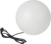 Perel Lichtbol voor tuin, kogellamp met grondpen, gebruik binnen en buiten, Ø 38 cm, 3 m voedingskabel, fitting E27, IP65, wit
