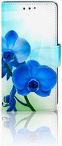 Sony Xperia X Compact Design Hoesje Blauw Orchidee Plant