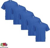 Fruit of the Loom - 5 stuks Valueweight T-shirts Ronde Hals - Blauw - S