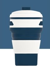 Koffiebeker to go Verkleinbare Beker - Duurzame koffiebeker - Reisbeker - Travel cup - 350 ml - Coffee to go - Donker blauw