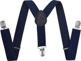 Fako Fashion® - Kinder Bretels - Kinderbretels - Effen - 65cm - Navy Blauw