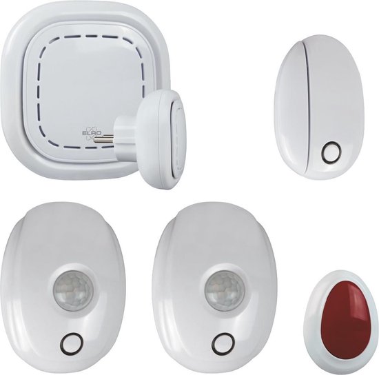 ELRO Connects SF400A Alarm Kit - Complete Set met K1 Connector, 2 Bewegingsmelders, Raam/deur Contact en Paniekknop