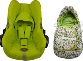 Kokodoo Bekledingset en Voetenzak voor Autostoeltje 0+ Lime