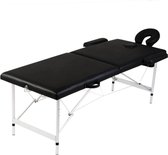 Inklapbare Massagetafel 2 zones Zwart met Draagtas - Massage tafel