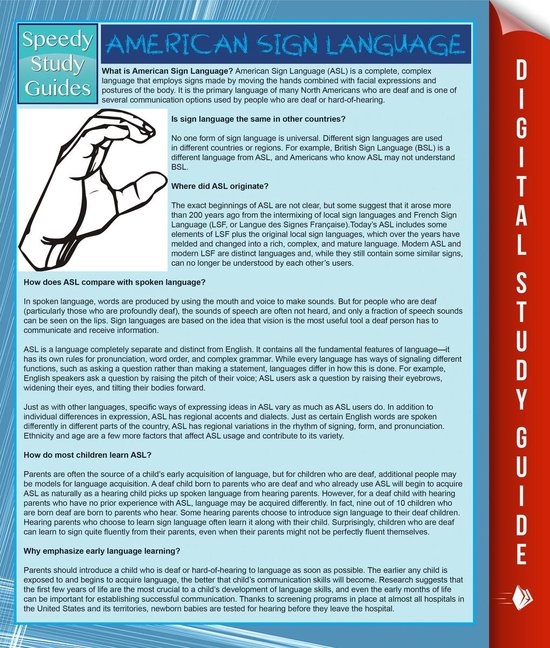 Sign Language Made Easy Edition - American Sign Language (Speedy Study Guide)