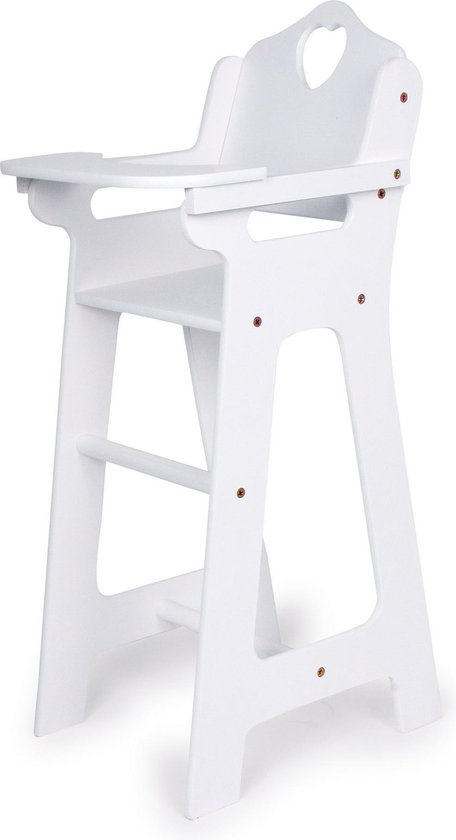 Chaise haute de poupée en bois de Base Toys - Blanc | bol.com