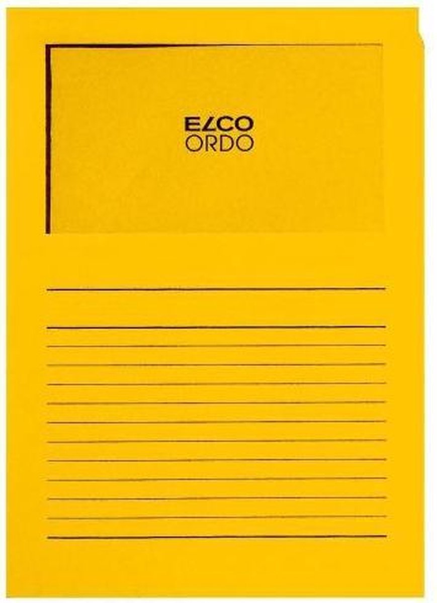 Elco Ordo Cassico - L-map met venster A4 100 stuks - 220 x 310 mm Goudgeel - EO-29489-42
