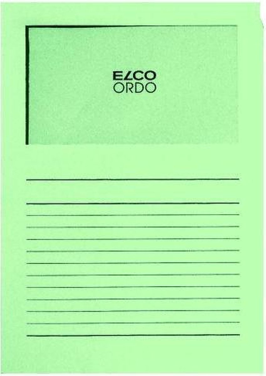 Elco Ordo Cassico - L-map met venster A4 100 stuks - 220 x 310 mm Lichtgroen - EO-29489-61