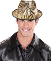 Goudkleurige hoed met ruiten voor volwassenen - Verkleedhoofddeksel