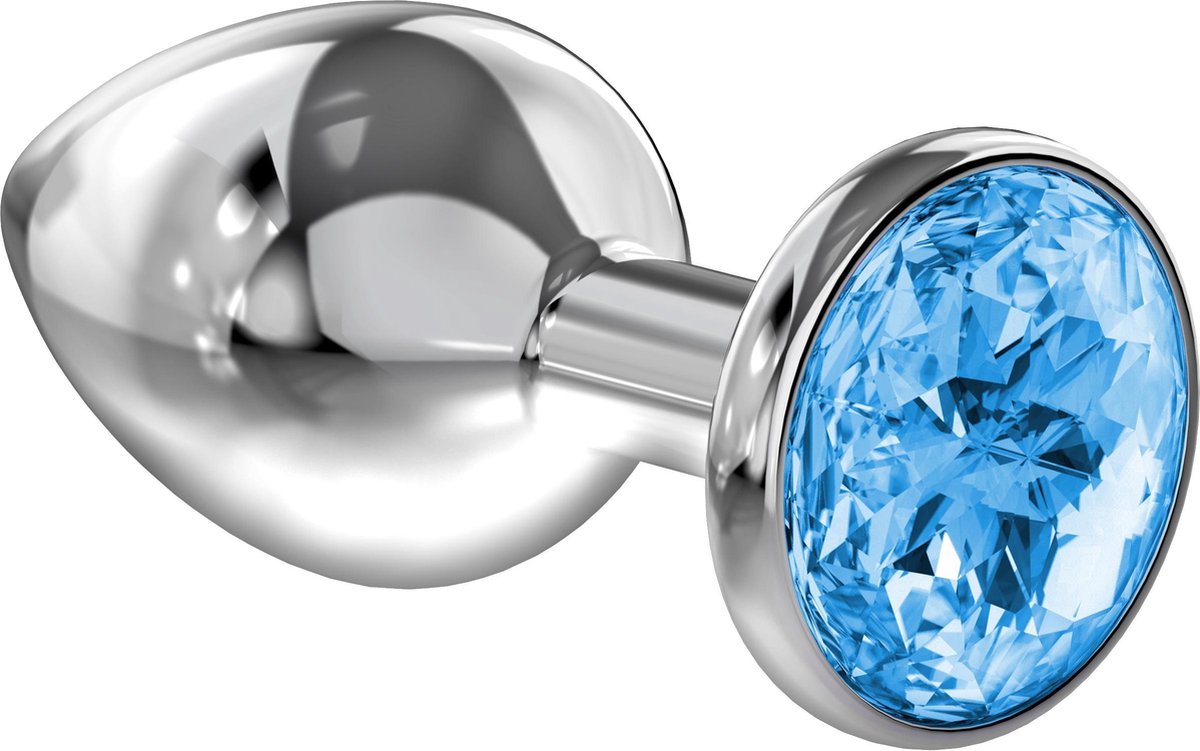 Lola Toys - Diamond Collection - Buttplug met Diamant - Anaal - Metaal - Maat L - 33mm - Licht Blauw