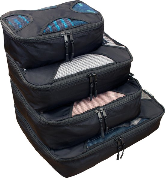 VOLCAN Packing Cubes - Backpack - Compression Cube - 4 Delige Set - Koffer en...