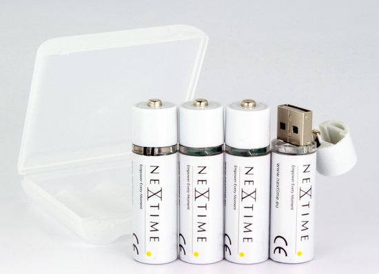 NeXtime - USB batterij AA Batterij - Wit | bol.com
