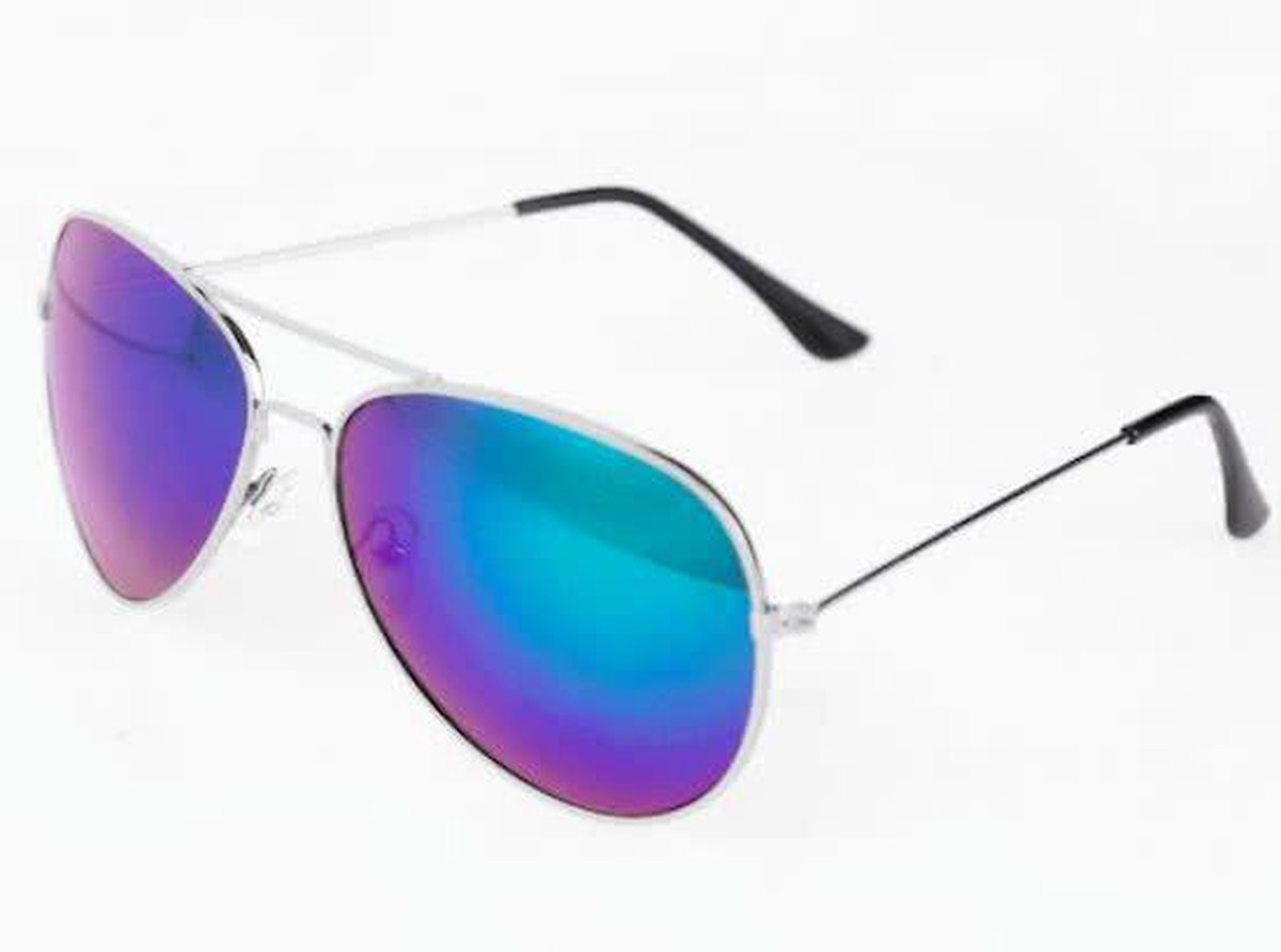 Hidzo Kinder Pilotenbril Zilver - UV 400 - In brillenkoker