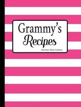 Grammy's Recipes Pink Stripe Blank Cookbook