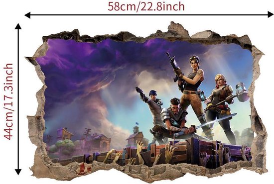 3D - Fortnite - battle royale - muursticker - muurposter - zelfklevend ...