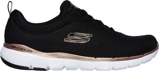Skechers Flex Appeal 3.0-First Insight Dames Sneakers - Black/Rose Gold - Maat 41