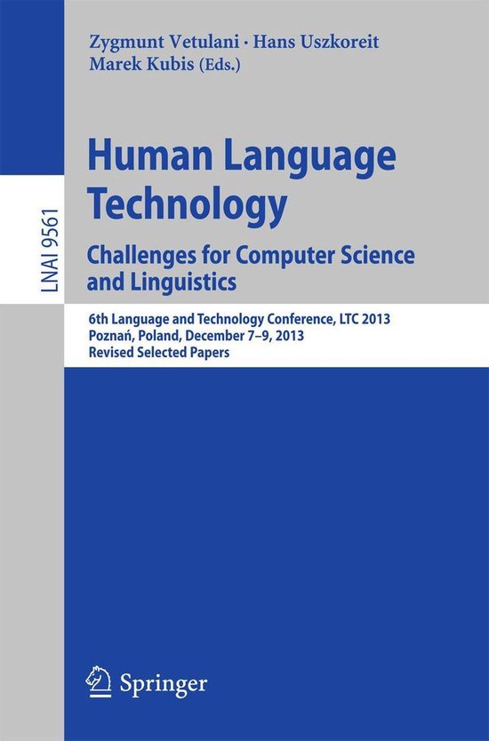 Springer Nature Proceedings Computer Science - Human Languag ... - cover