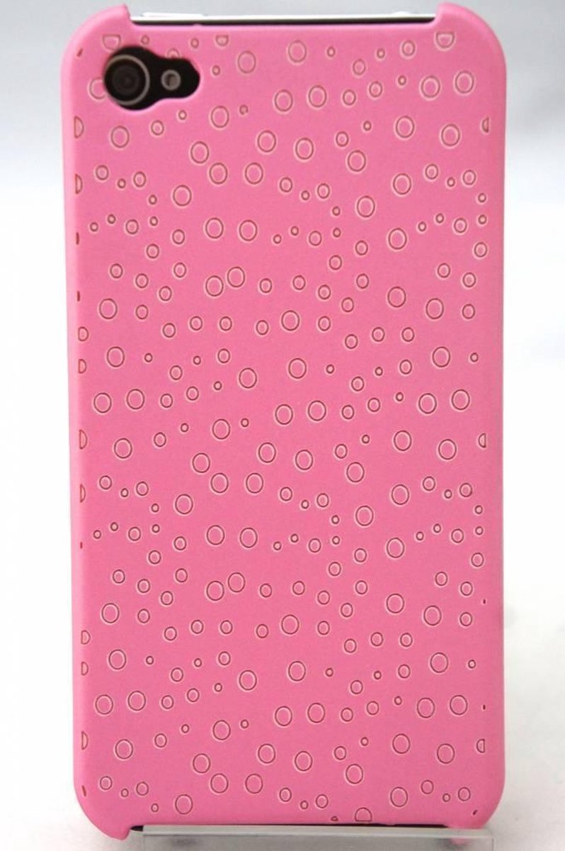 Hardcase roze met rondjes voor iPhone 4 en 4S