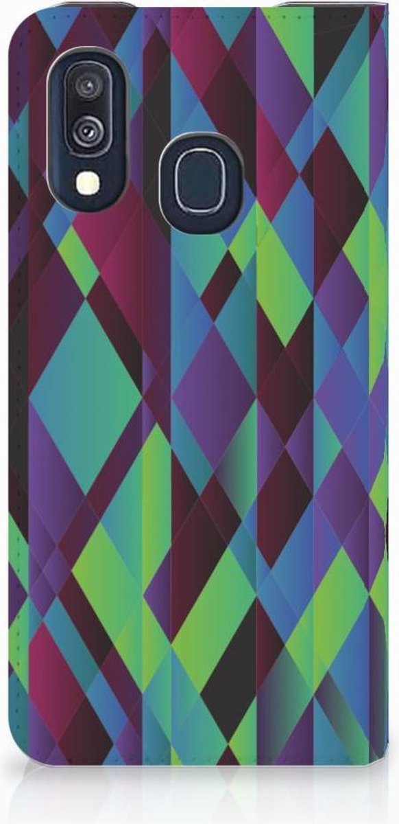 Samsung Galaxy A40 Stand Case Abstract Green Blue