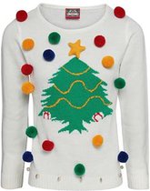 Toffe kersttrui Dames 3D Kerstboom trui XS