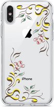 Apple Iphone X / XS transparant siliconen hoesje - bloemen design