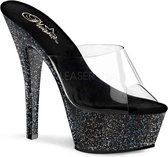 Pleaser Muiltjes met hak -37 Shoes- KISS-201MG US 7 Zwart/Transparant