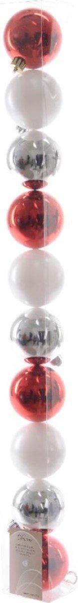 5 stuks Kerstbal plastic bewerkt come home 60mm assortie KSD