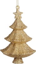 Goodwill Kerstbal-Kerstboom Glas Goud H 12,5 cm   Voordeelaanbod per 2 stuks